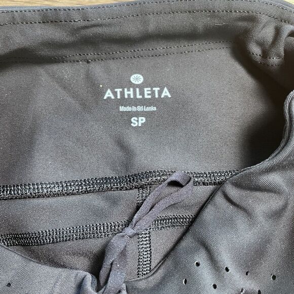 Athleta Stealth Black White Trucool Sculptek Perforated Crop Capri Legging SP - Picture 9 of 16